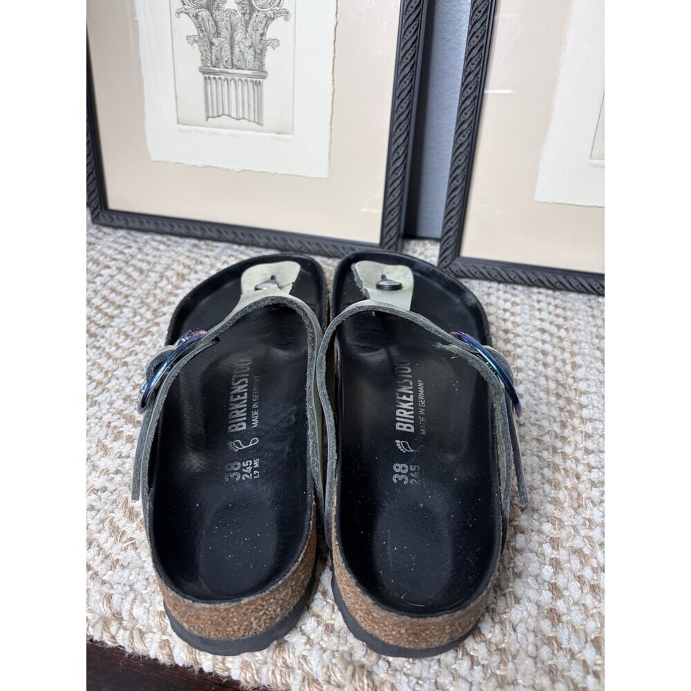 Birkenstock Womens Gizeh Thong Sandals Metallic Silver US8/EU38 Wide/Regular Fit - Picture 13 of 13